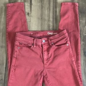 Gap denim red skinny jeans